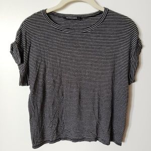 Brandy Melville- Striped T-Shirt w/ Cuffed Sleeves